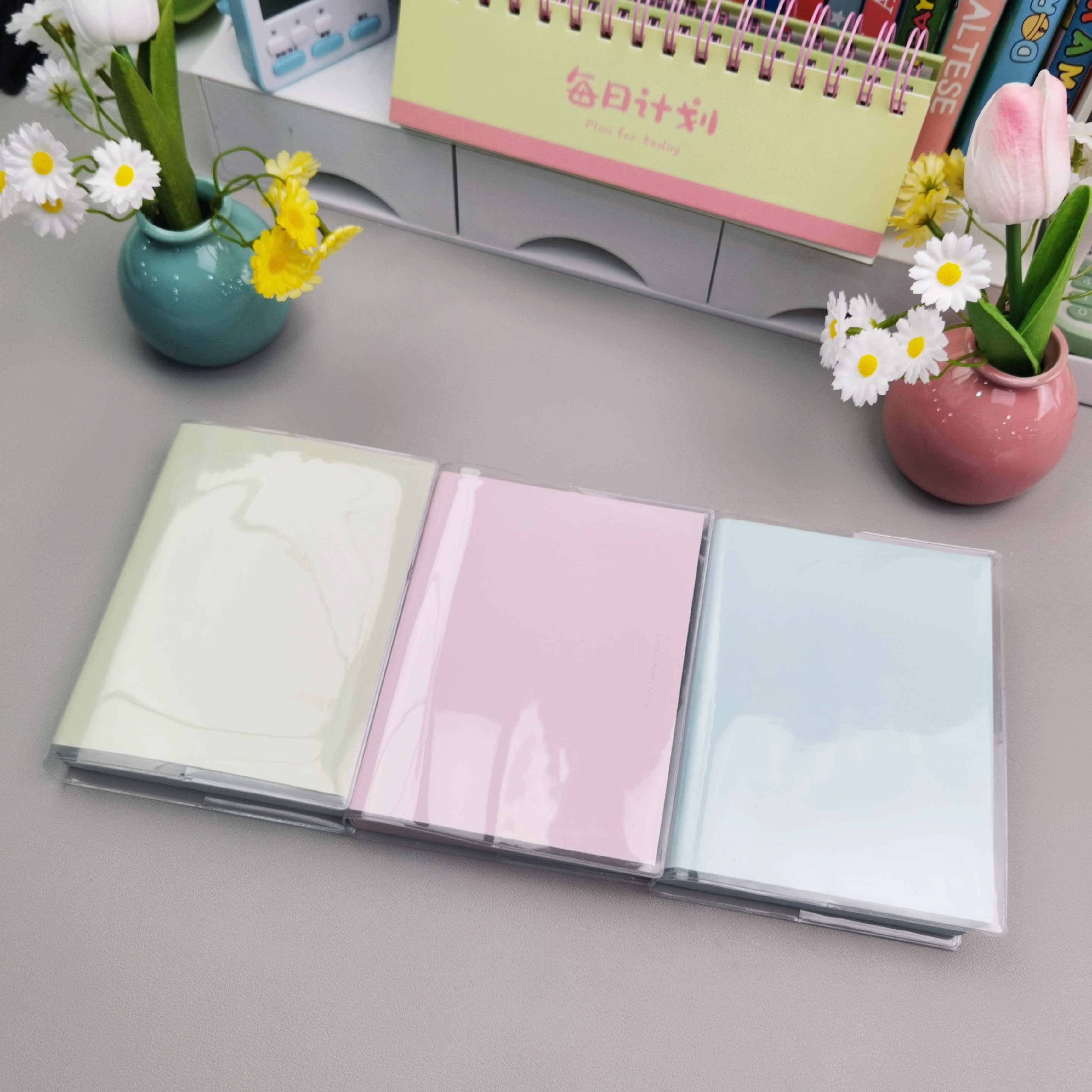 3065【3本A6胶套奶砖】砖粉色蓝色绿色笔记本学生高颜值