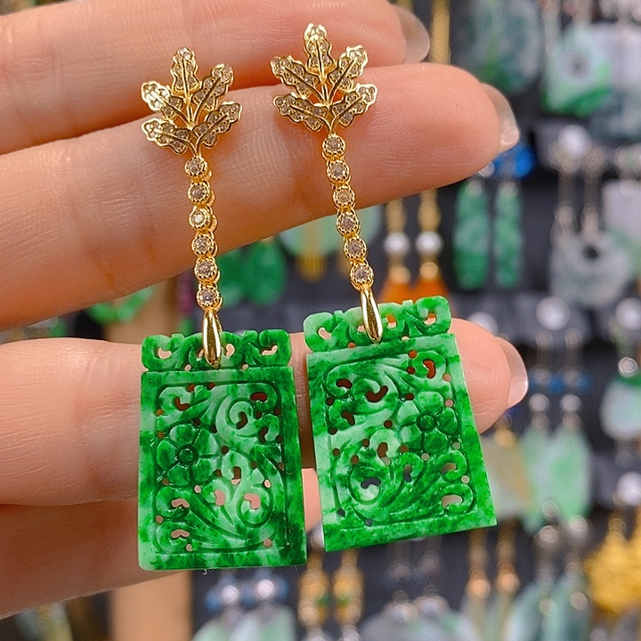 翡翠未镶嵌耳饰翡翠