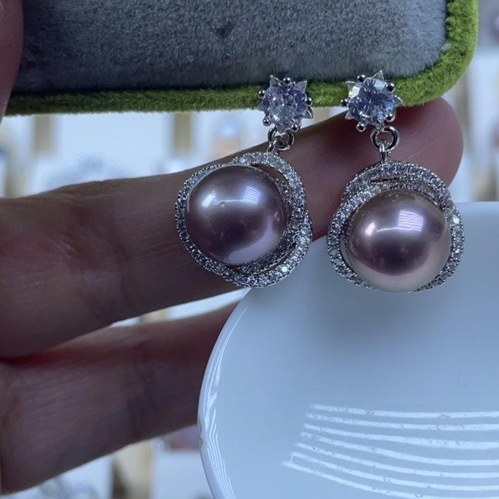 耳饰淡水珍珠银S925镶嵌