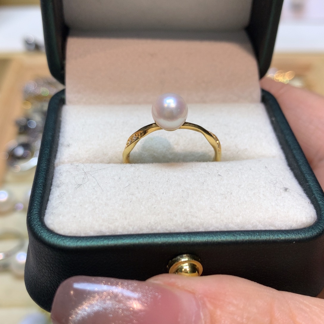 海水珍珠戒指银S925镶嵌