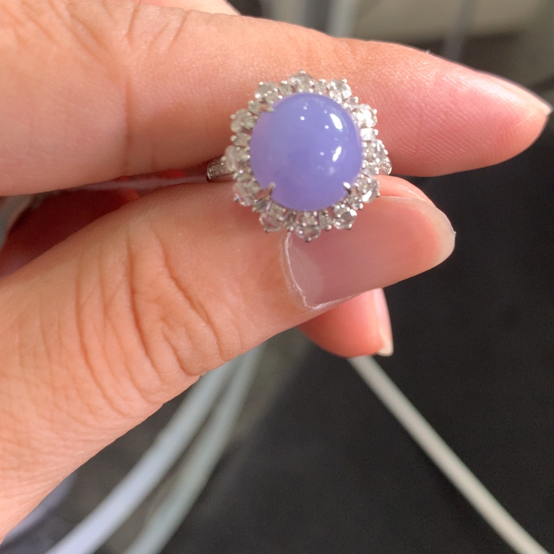 翡翠18K金镶嵌戒指翡翠