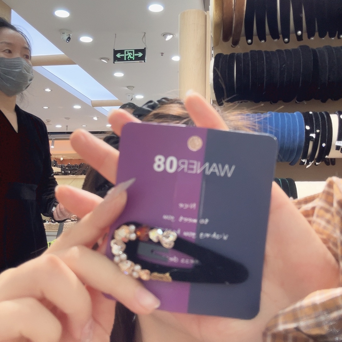 非金属黑色丝绒水滴爆米花掰掰夹