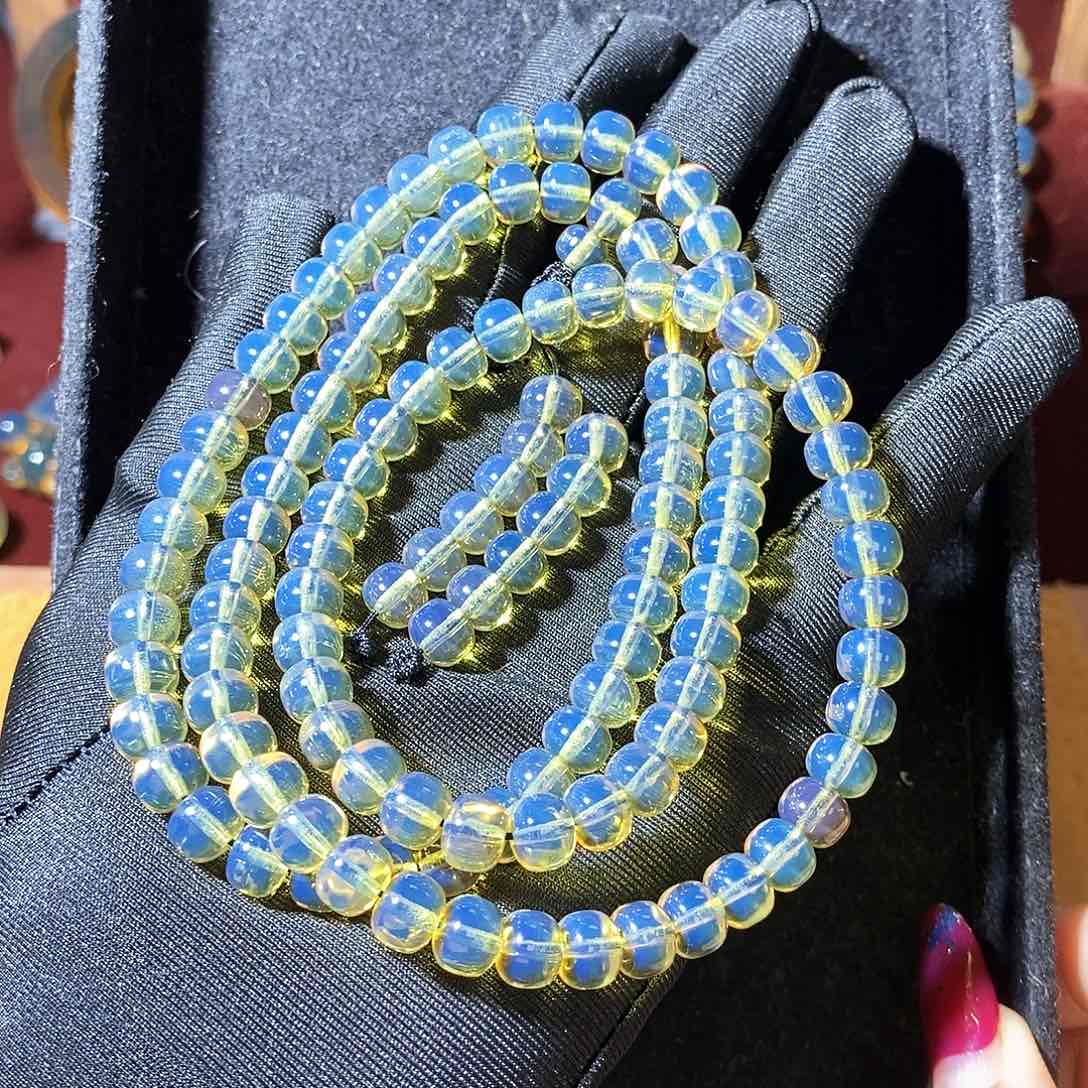 蓝珀裸石未镶嵌蓝珀暴力蓝7加108老型
