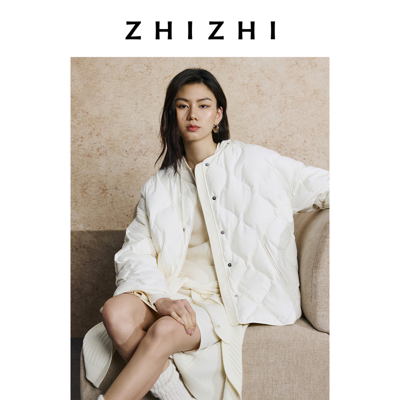 致知 风清 葫芦绗缝无领一手长薄鹅绒利落圆领ZZ2EAWY9031