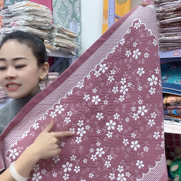 棉豆沙色雪花纯棉