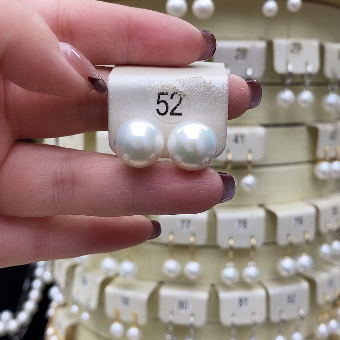 淡水珍珠耳饰18K金镶嵌