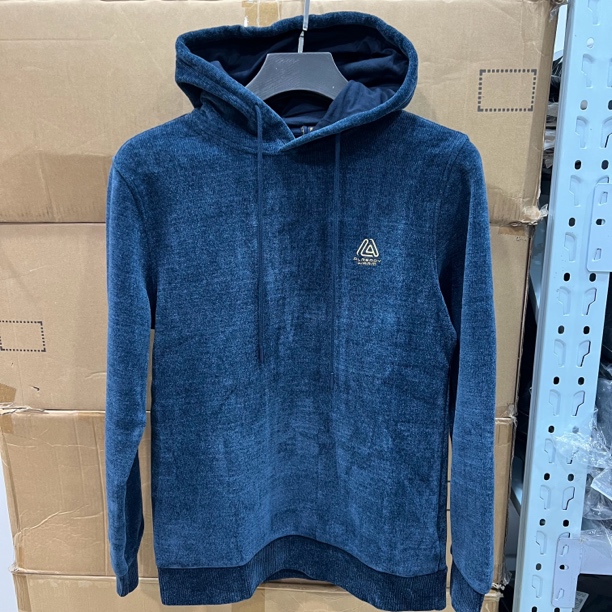 8933撤柜H剪标蓝色加绒加厚连帽带帽卫衣休闲男款上衣