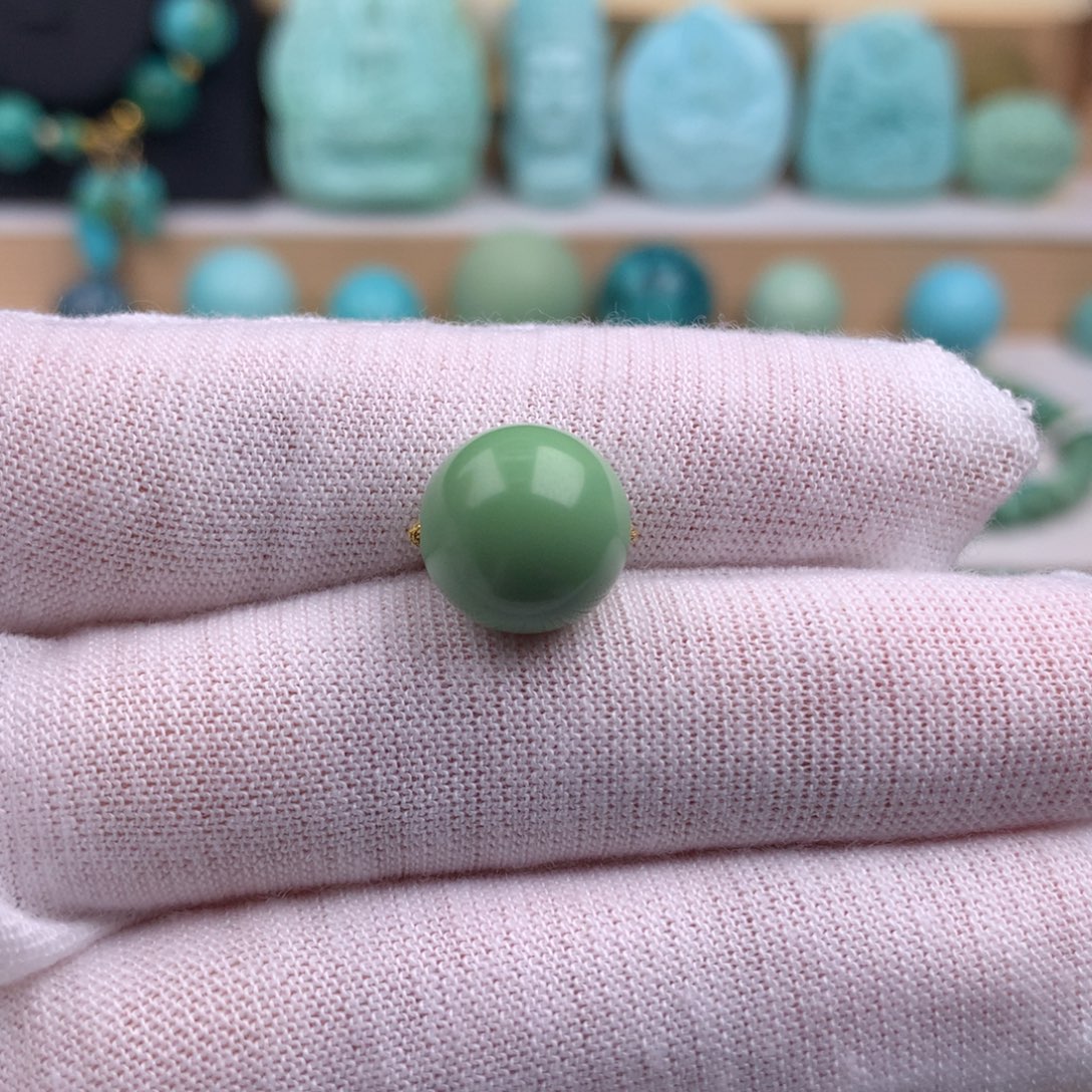 未镶嵌绿松石珠宝奇石11.8mm