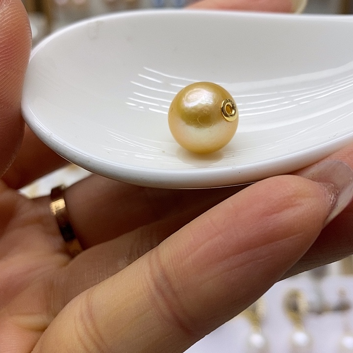 淡水珍珠银S925镶嵌吊坠