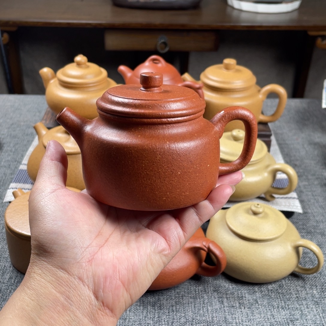 茶壶紫砂红降坡德钟全手20目220