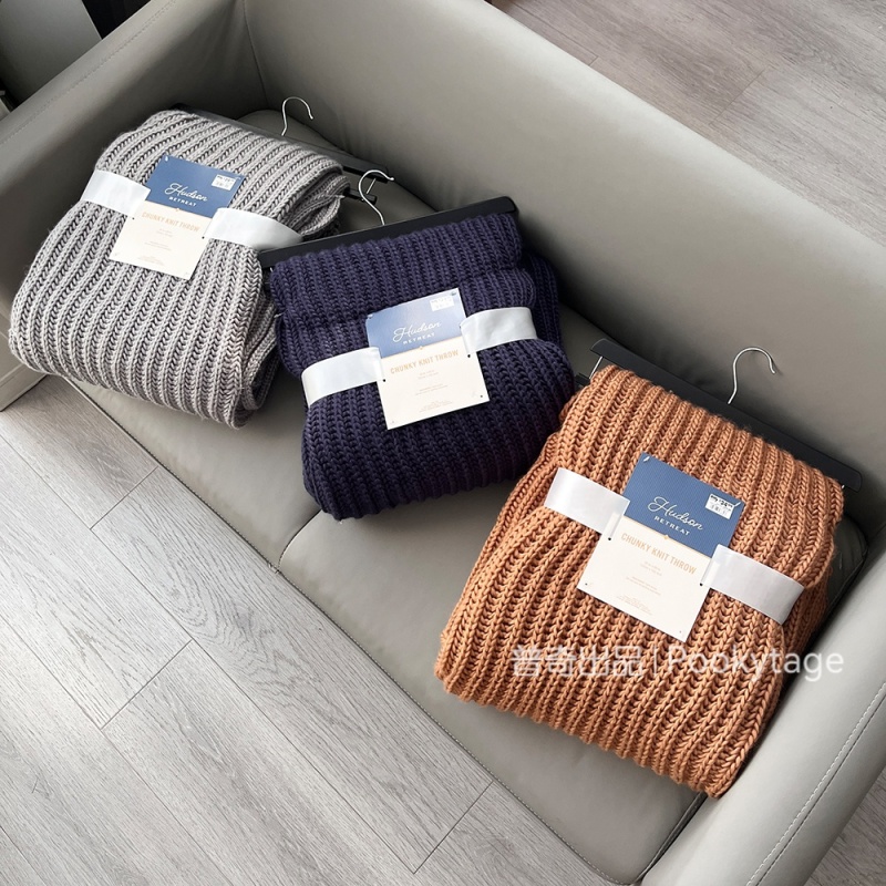 炒鸡柔软！！粗织人字纹保暖秋冬沙发午睡盖毯舒适针织毯