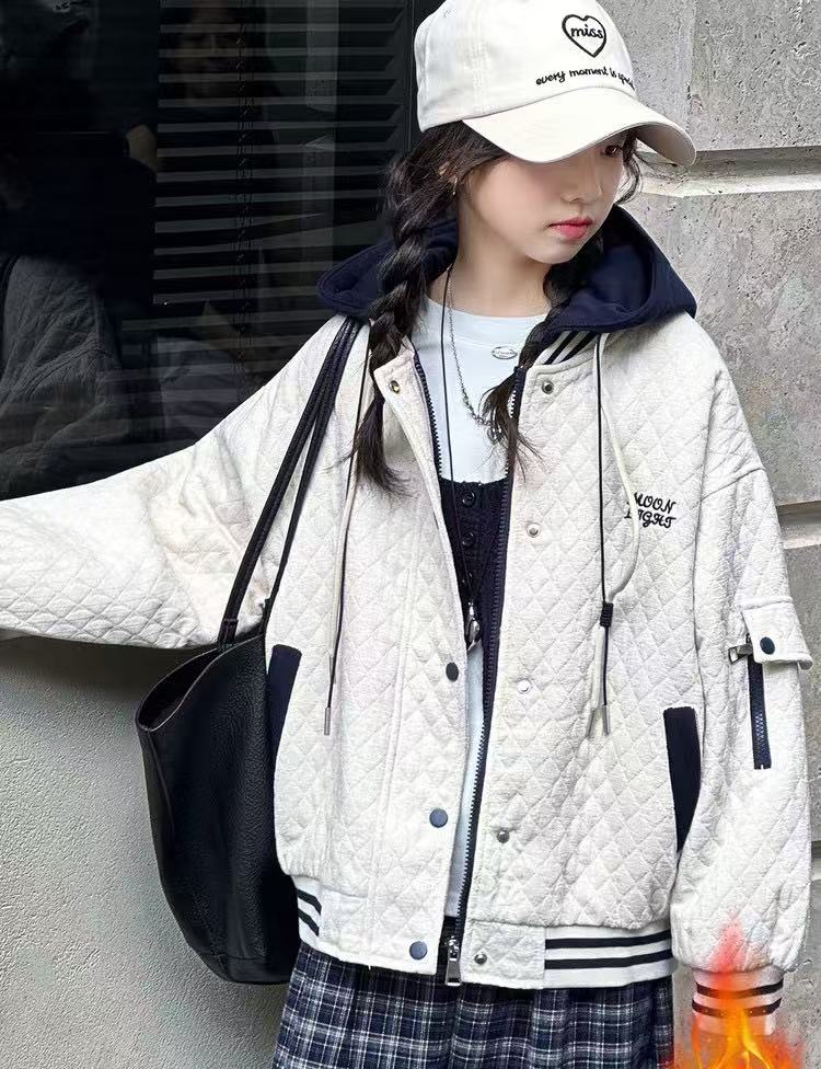 6105～冬季高品质女童连帽棉服外套