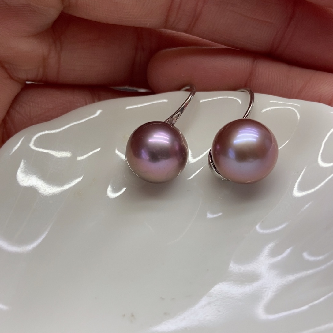 淡水珍珠耳饰银S925镶嵌