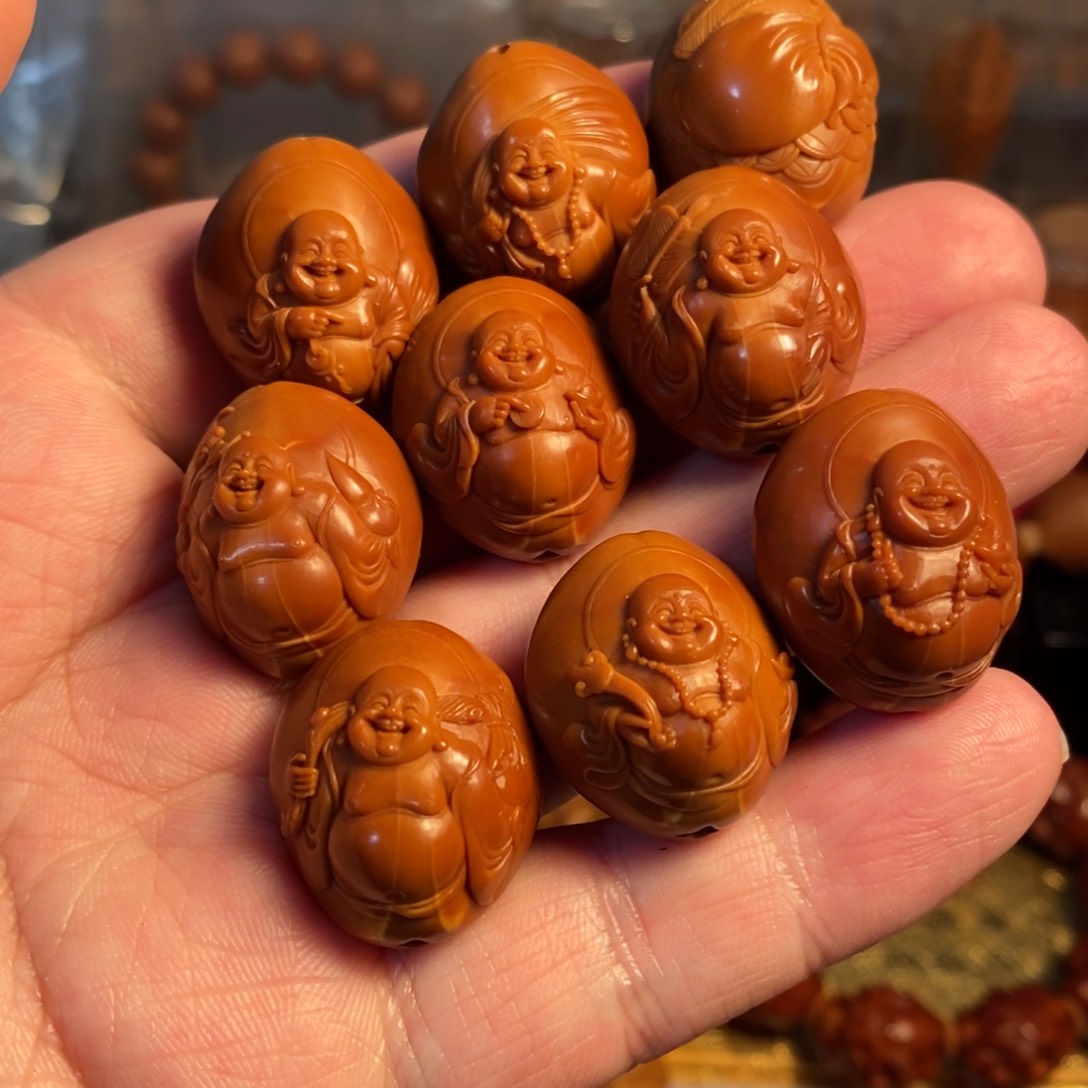 【闪购商品】橄榄核手串木****宝2.1铁核刘人义鲨鱼背弥勒手串