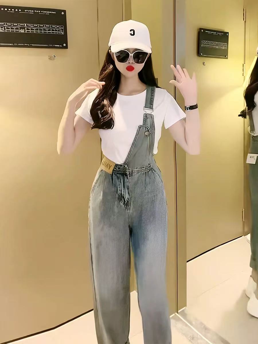 3073#时尚单边背带牛仔裤【直播间为准】A8-1