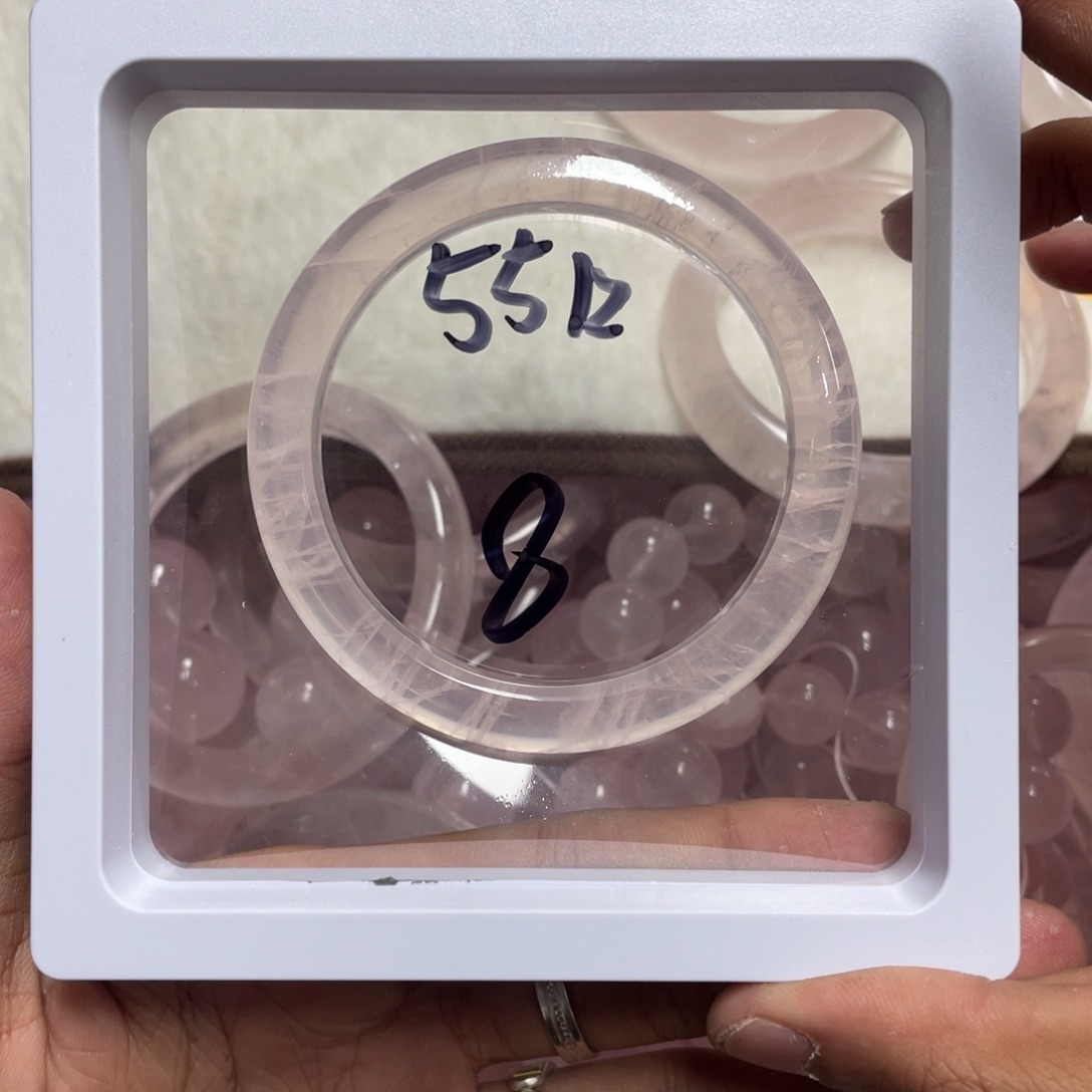 水晶天然莫粉手串未镶嵌天然莫粉手镯55 8