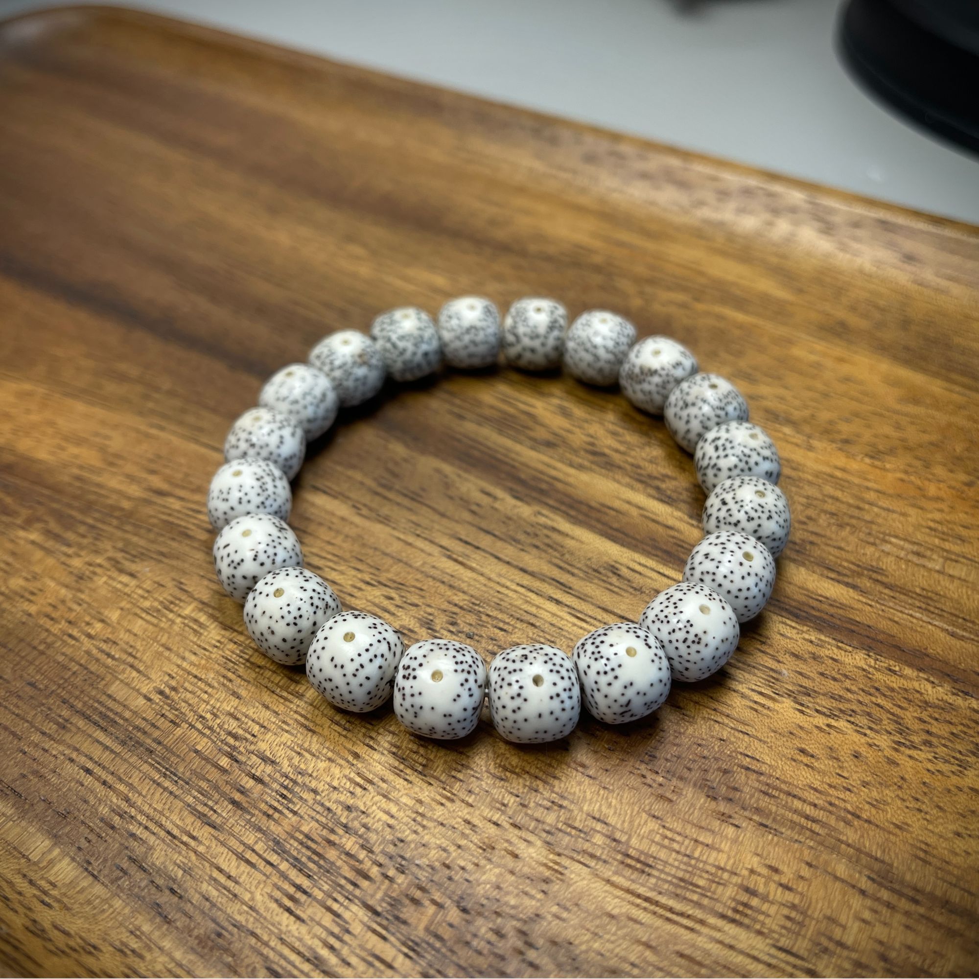 北派茗工艺-海南原生态顺白 零脱脂黑星老料大尺寸星月菩提12*11