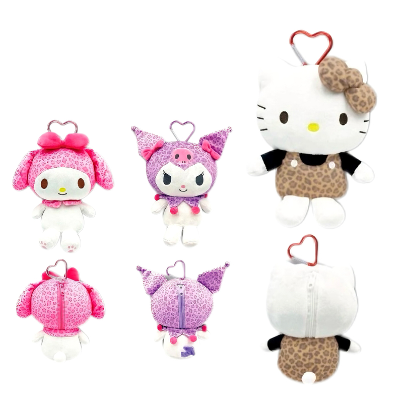 【日版正品】三丽鸥豹纹挂件爱心扣毛绒挂件包