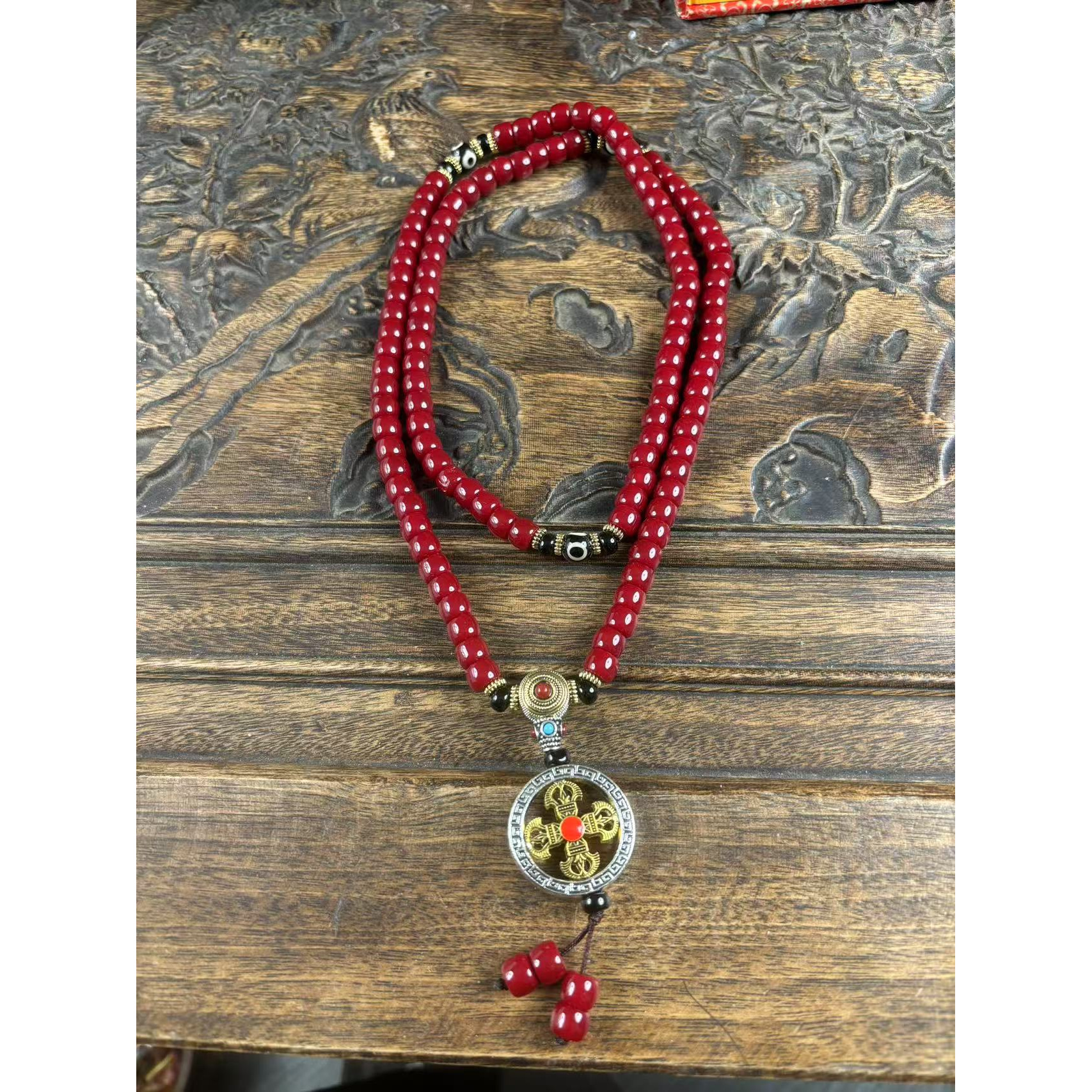 玛瑙红十字链一个{小七甄选}