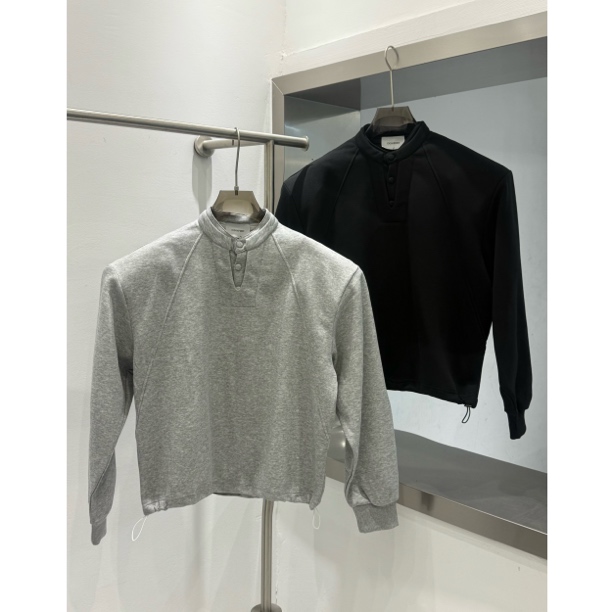 亨利领卫衣男秋冬加绒长袖宽松休闲正肩解构打底衫上衣潮牌TZ2622