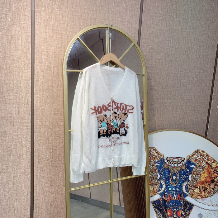 CU62孕妇白色针织开衫100-140