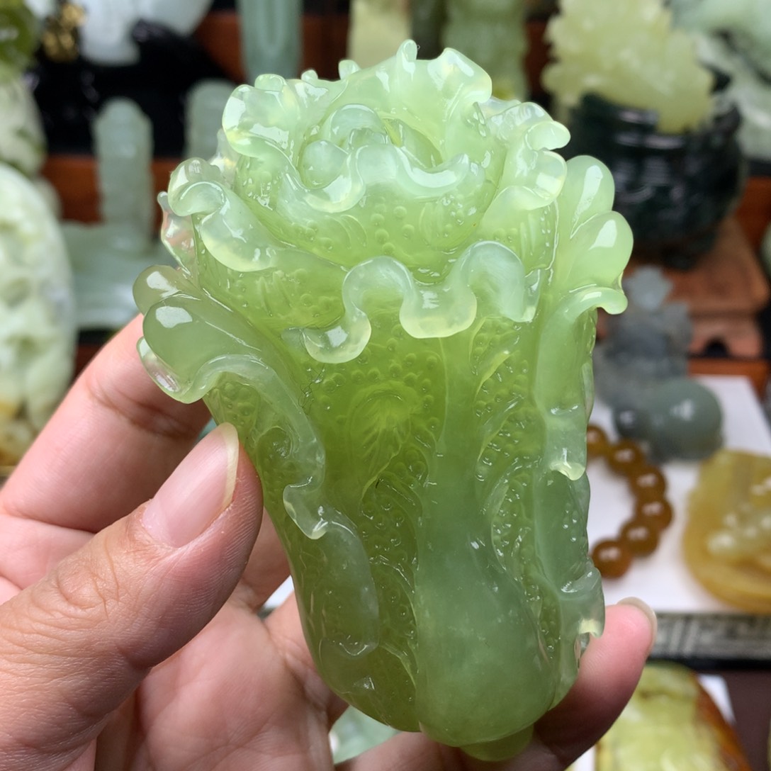 岫玉手把件未镶嵌
