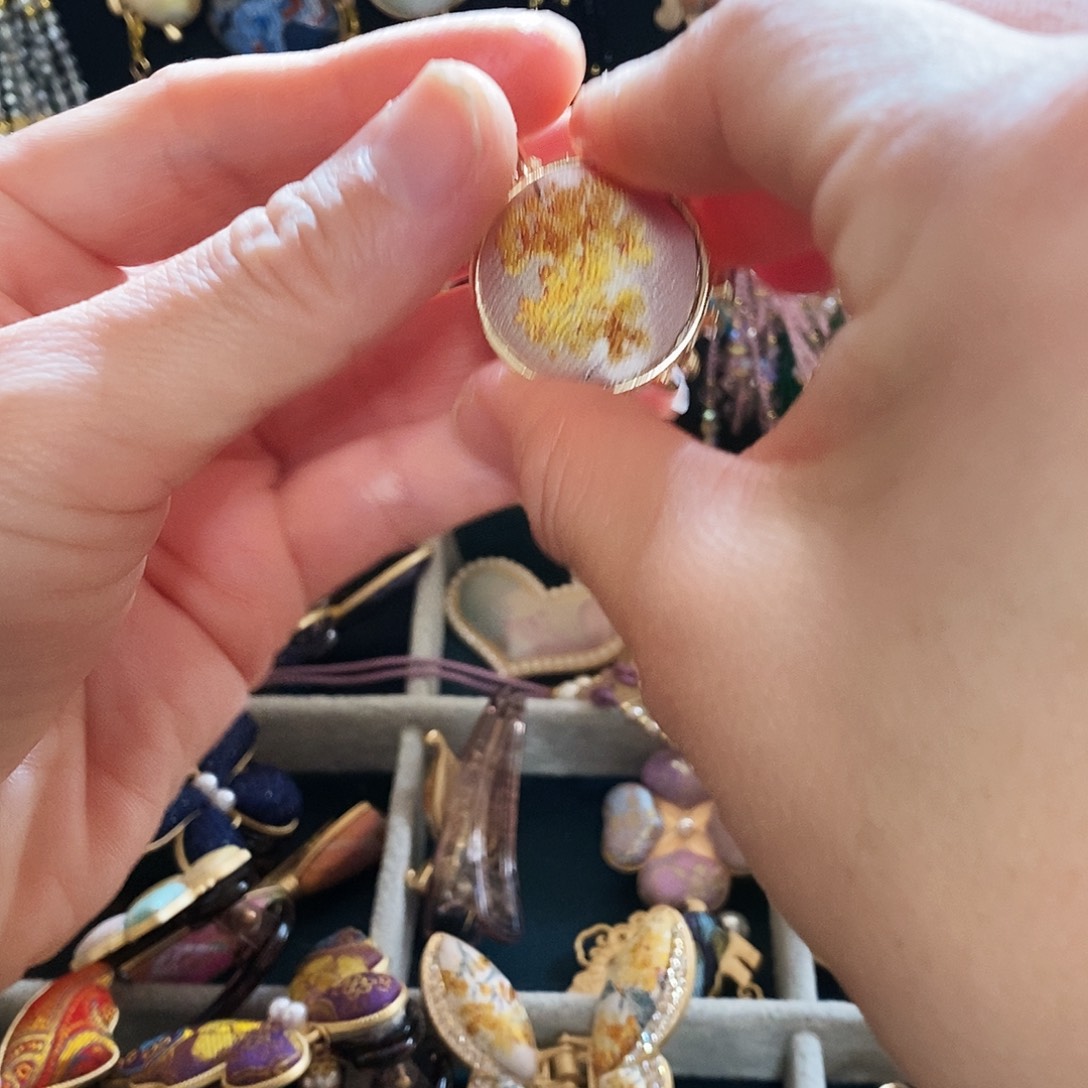 花岗石铁合金桂花小福袋手机挂件