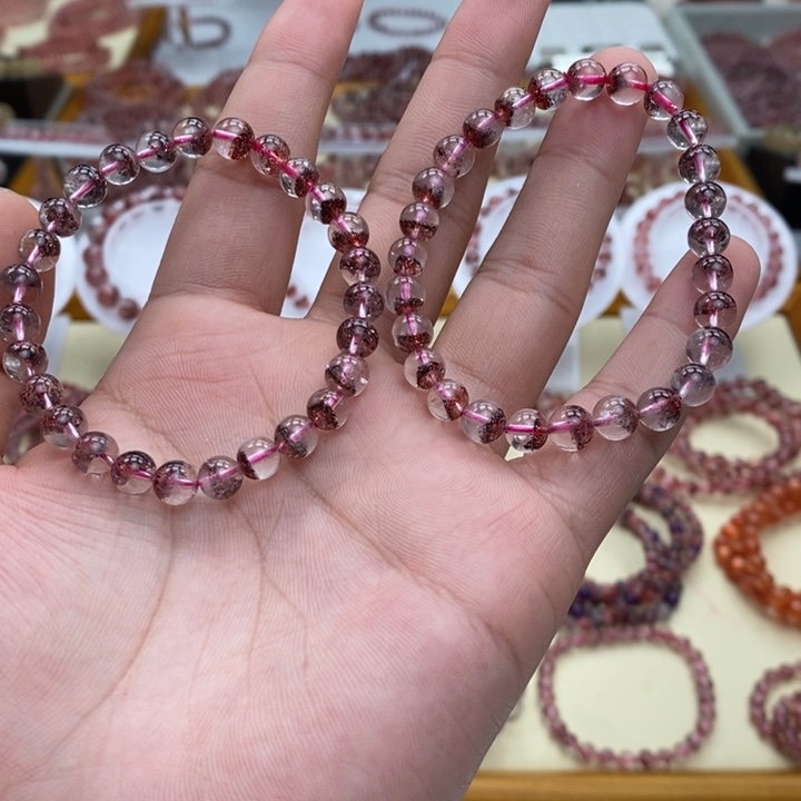 未镶嵌水晶手串聚宝盆金草莓 多样性发一