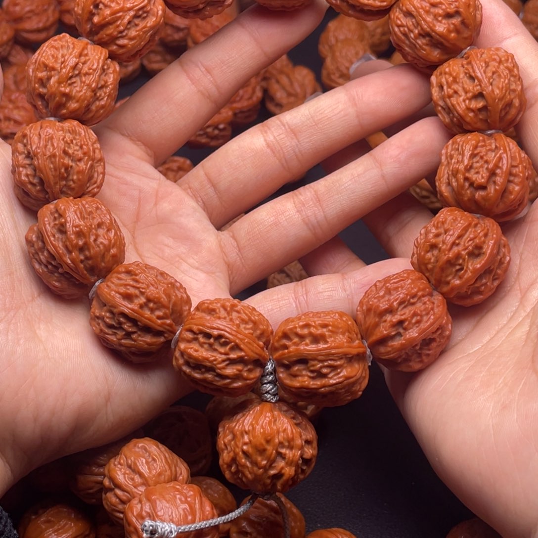 文玩核桃手串火焰纹八棱