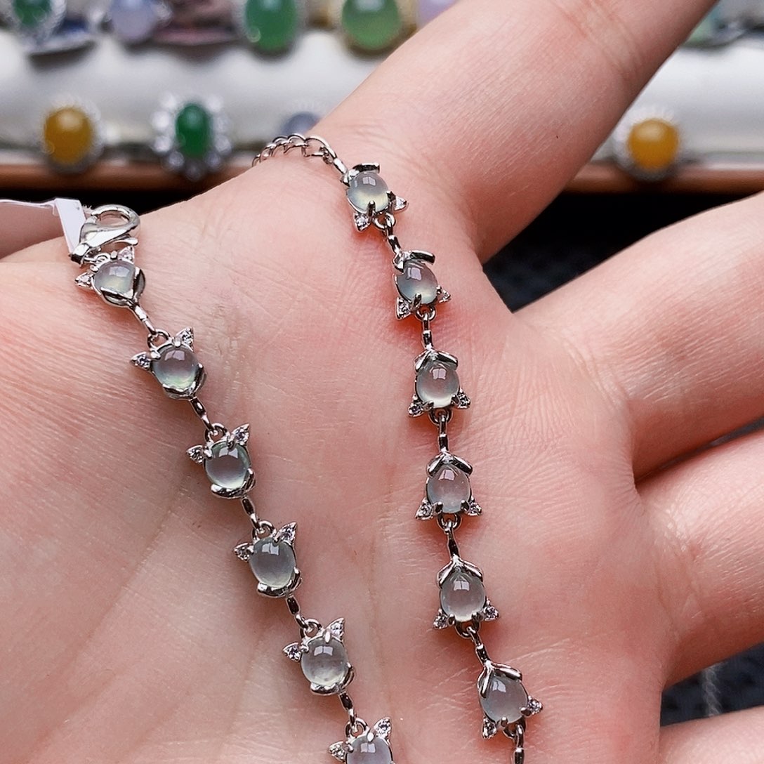 翡翠银S925镶嵌颈饰