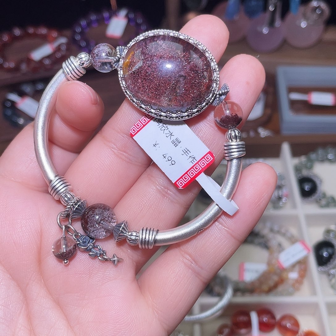 水晶手串银S925镶嵌伦*512原创设计