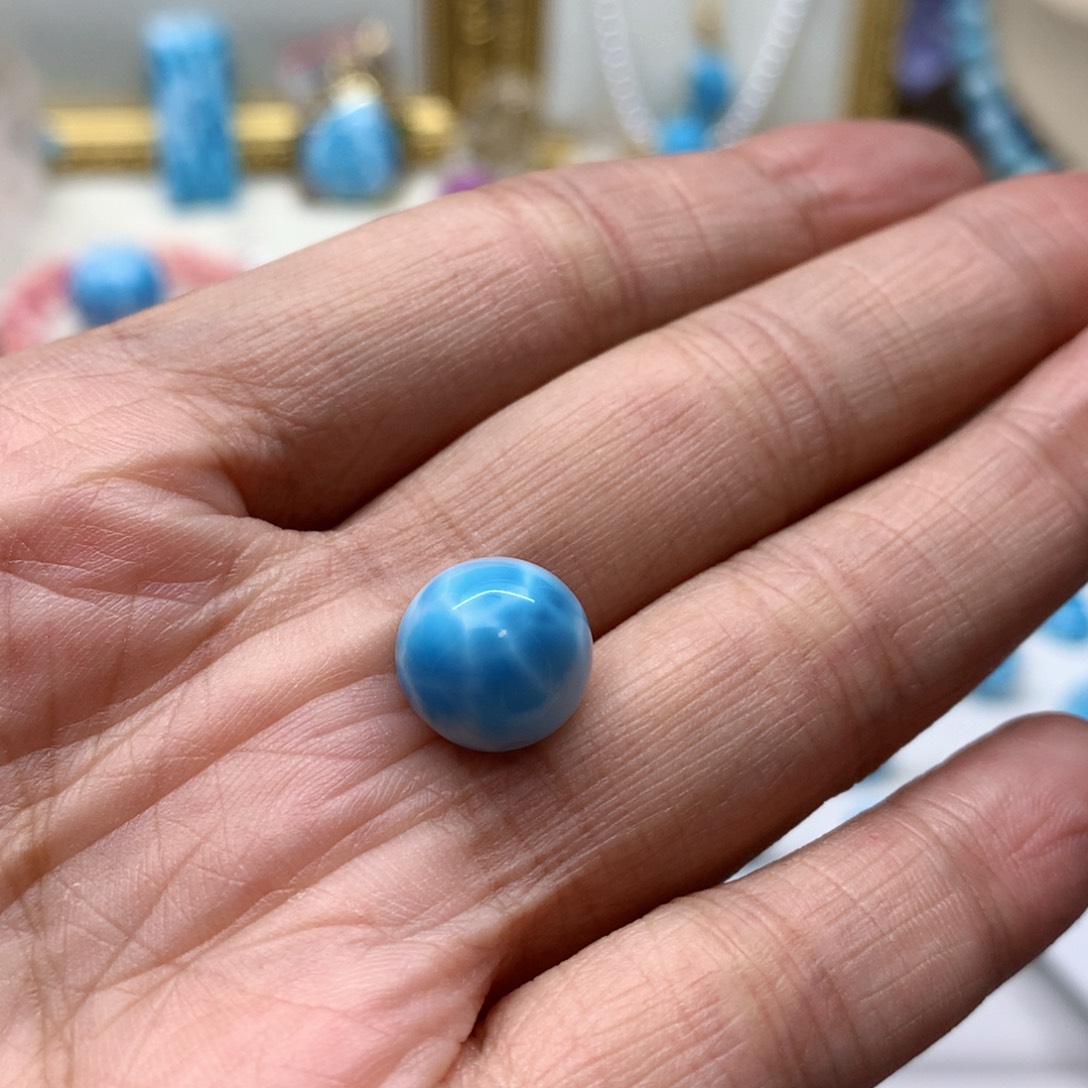 别***话针钠钙石（海纹石）未镶嵌珠宝半成品