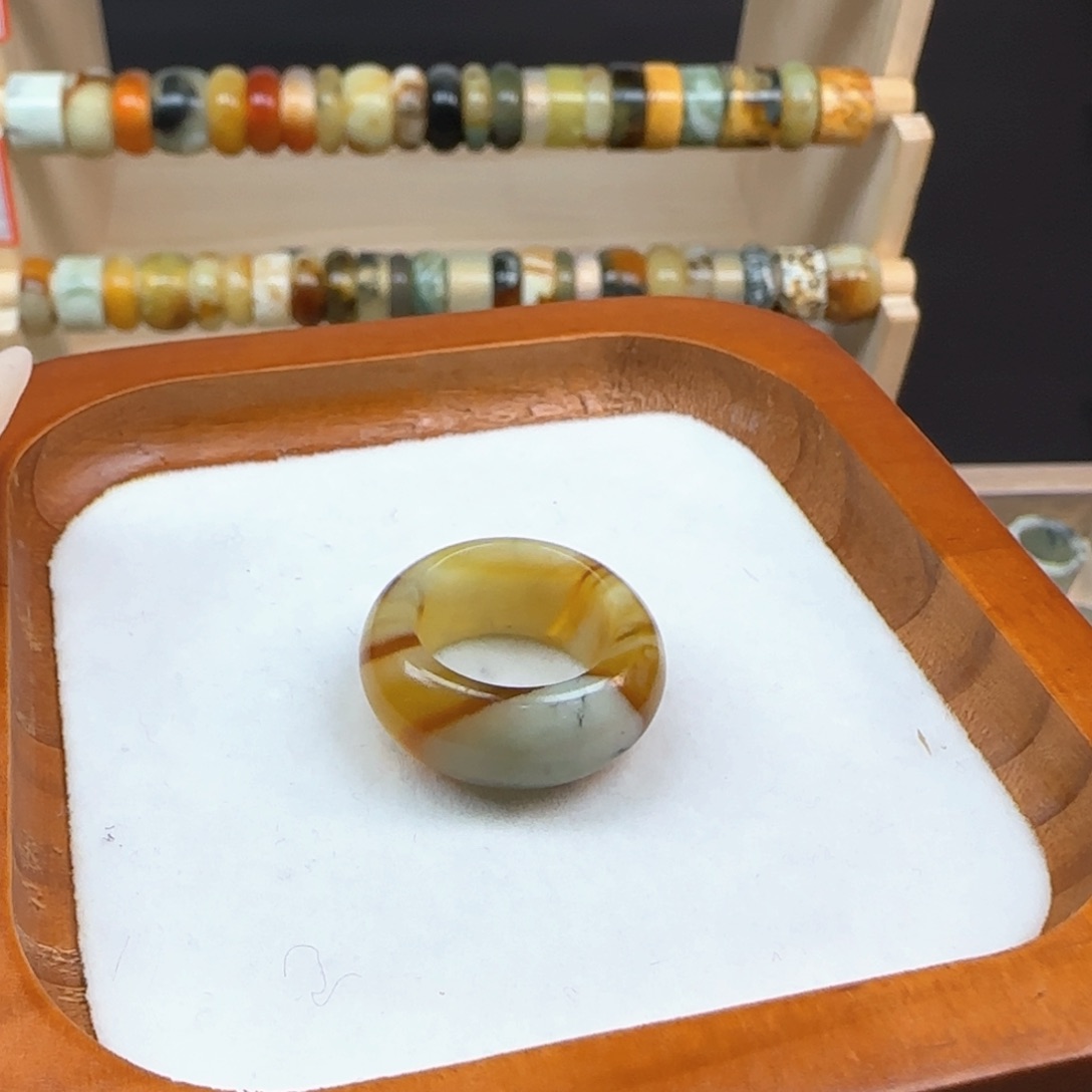 蛇纹石玉岫玉内径16合金端*