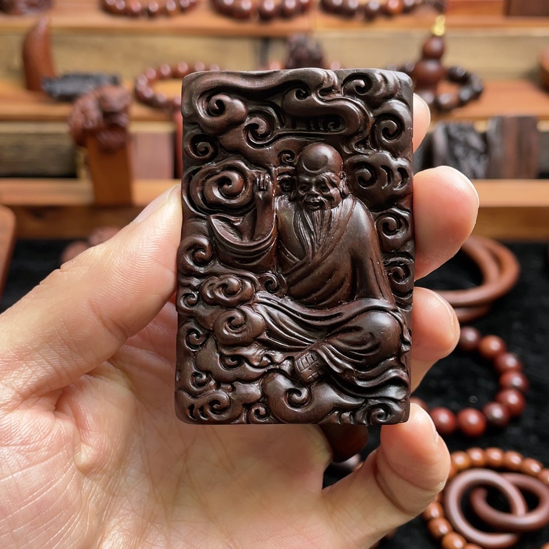 枣木雷击枣木老子太上老君手工雕刻