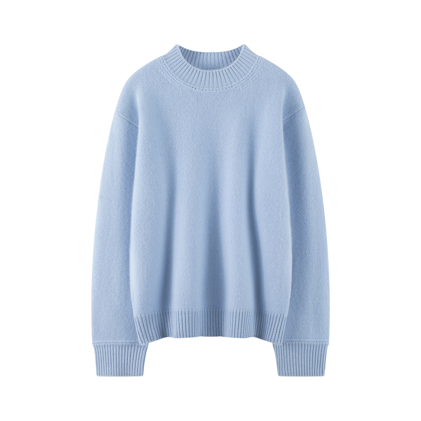 秋冬新品女士100%山羊绒圆领羊绒衫打底衫镂空7针2股休闲百搭时尚