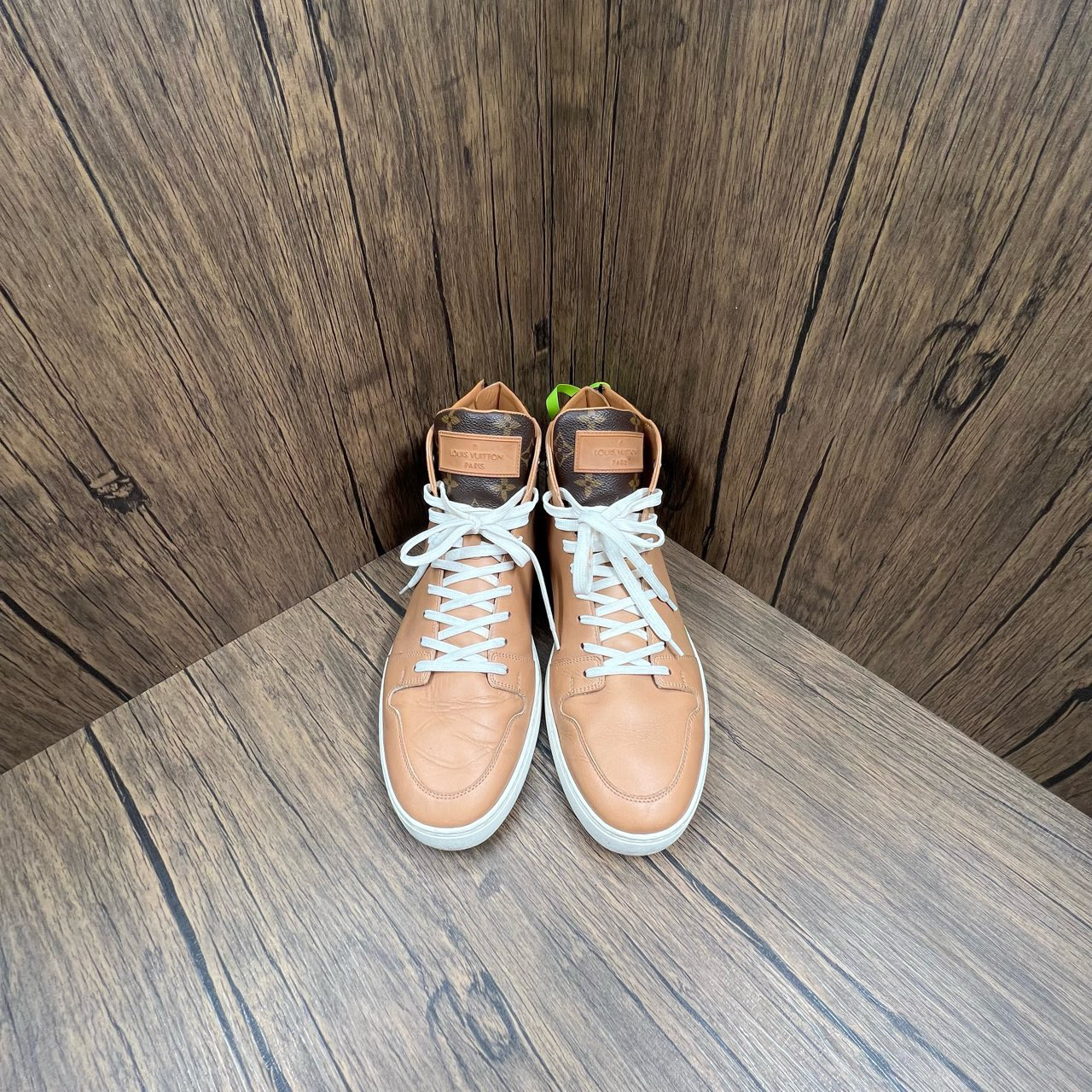 95新 LouisVuitton/路易威登 咖色老花拼接板鞋 42.5码/95新/无配