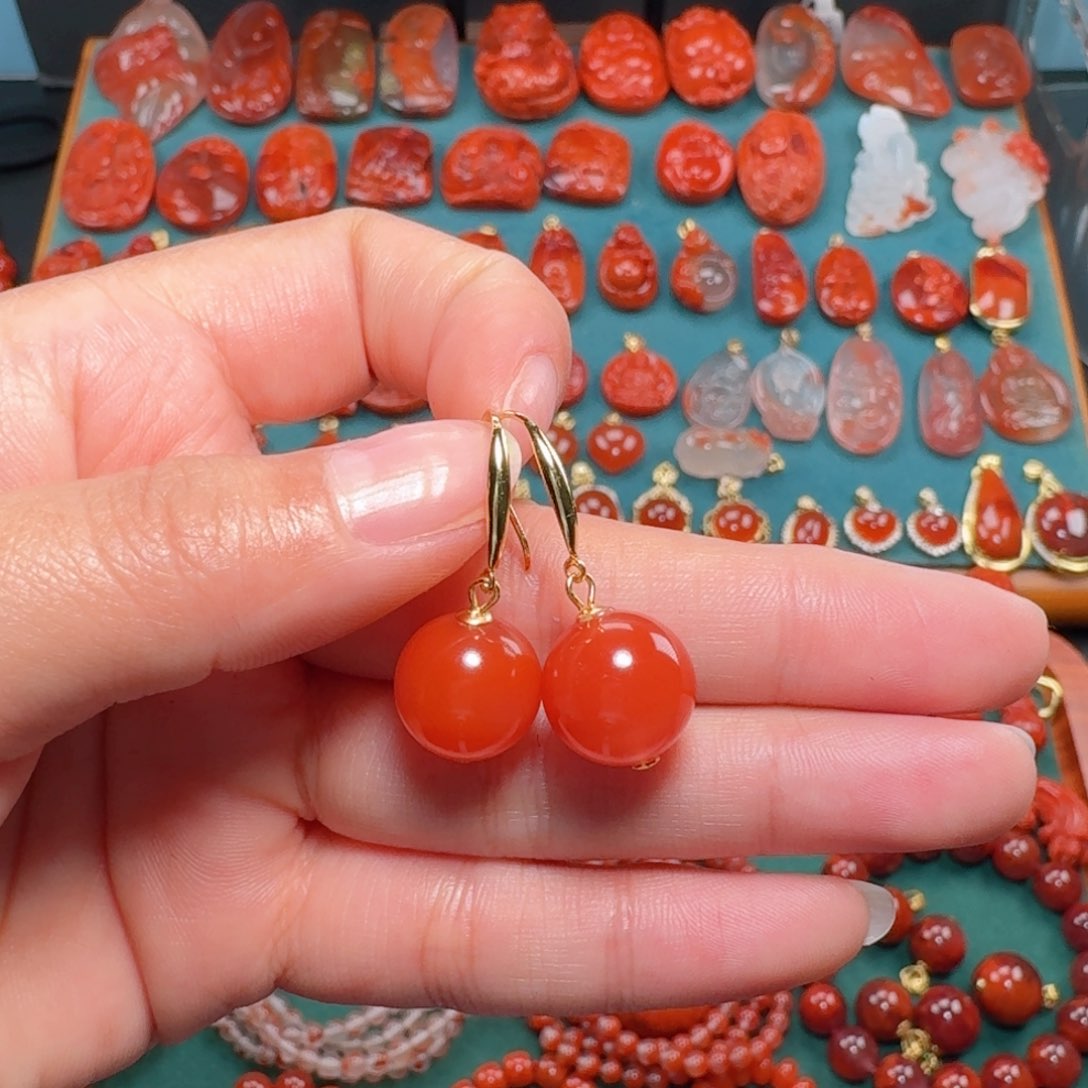 南红玛瑙南红12银S925镶嵌