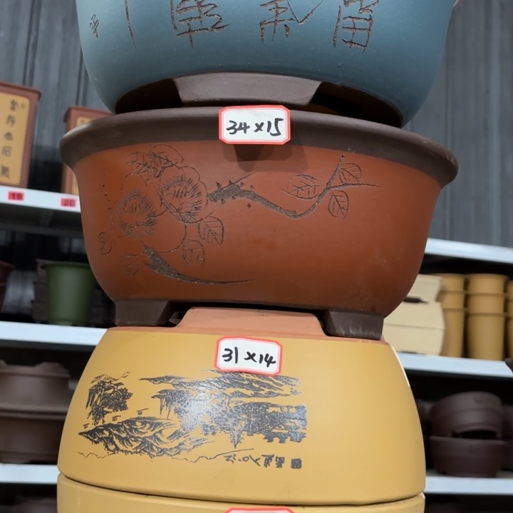 紫砂花盆100-4。       