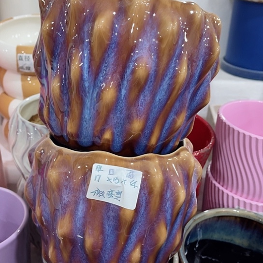 多肉绿植陶瓷花盆9.9包邮，有孔