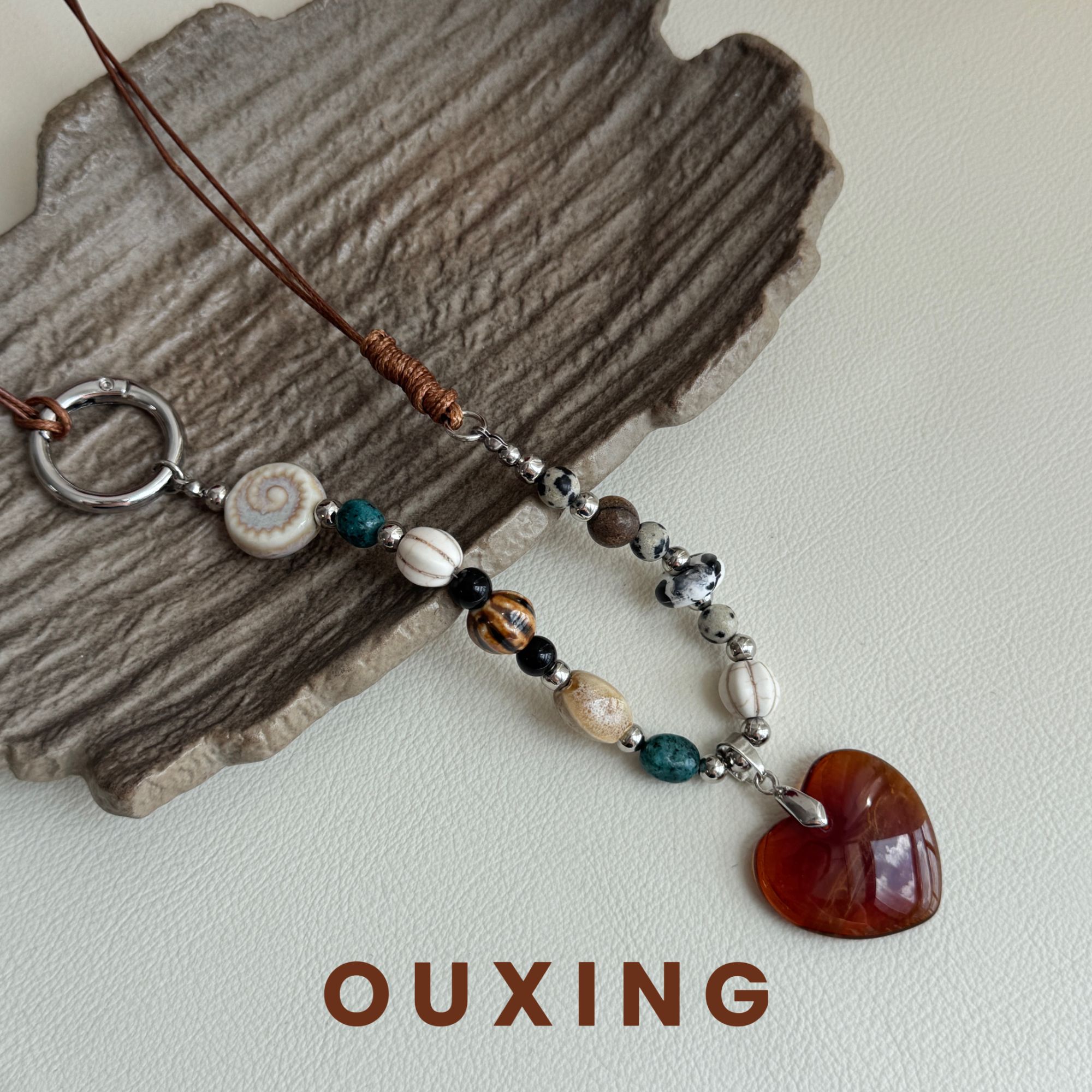 钛钢棉绳项链 [旷野]复古小众彩色设计感气质百搭手工爱心长链