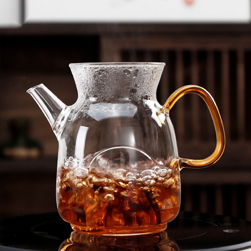 玻璃茶壶清雅仿宋玻璃茶壶泡绿茶专用手执壶400ml球孔过滤泡茶壶
