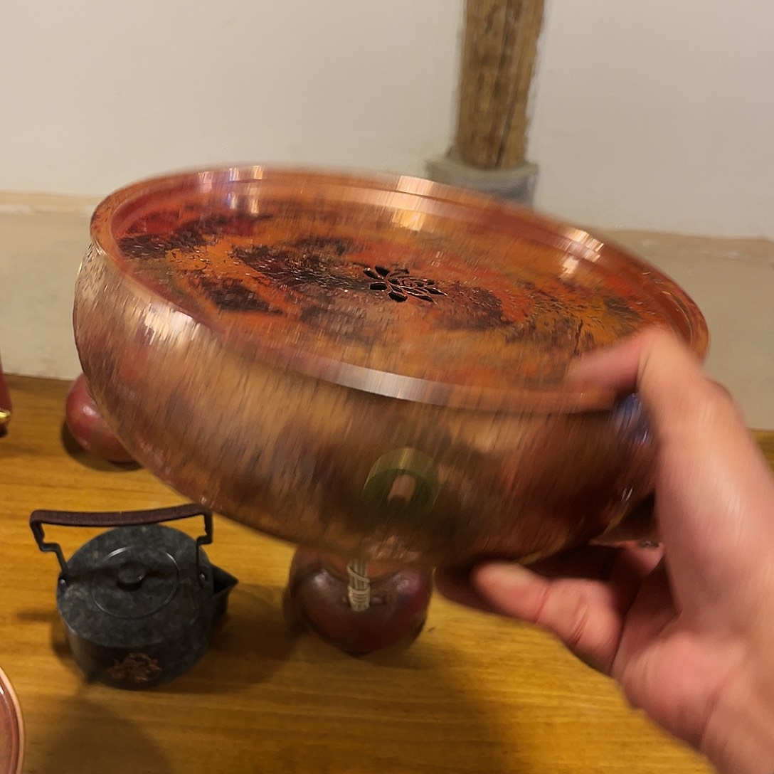 25公分淬火色壶承手工锻打工艺