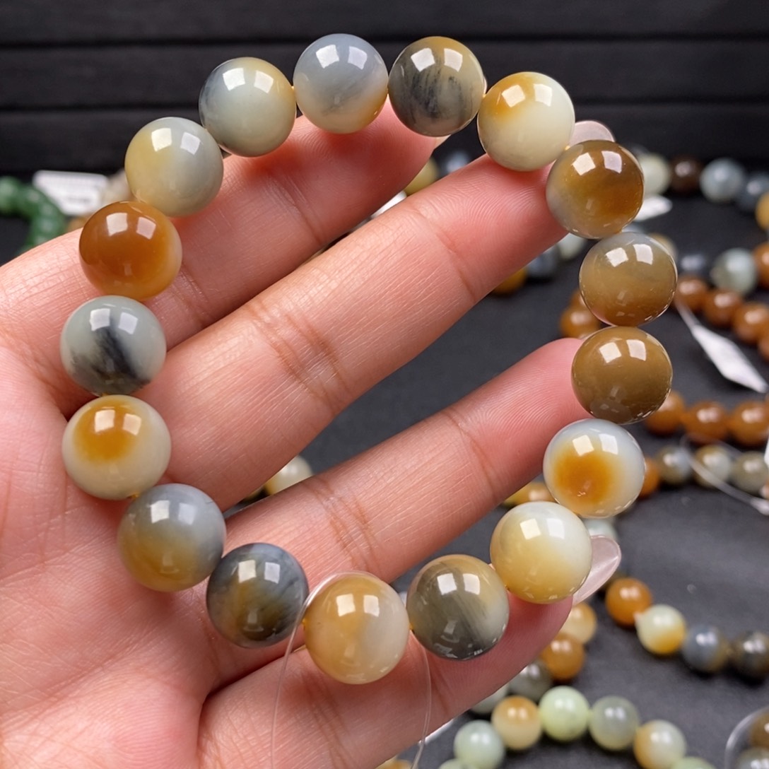 和田玉手串未镶嵌卡12