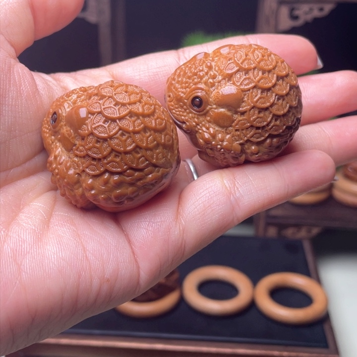 吊坠橄榄核金币金蟾手球3.67