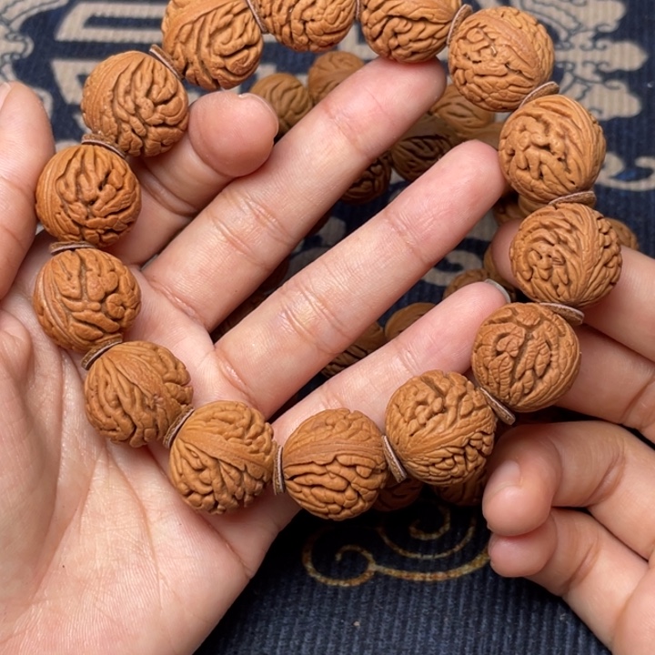 德***尘桃核手串绣球桃核20