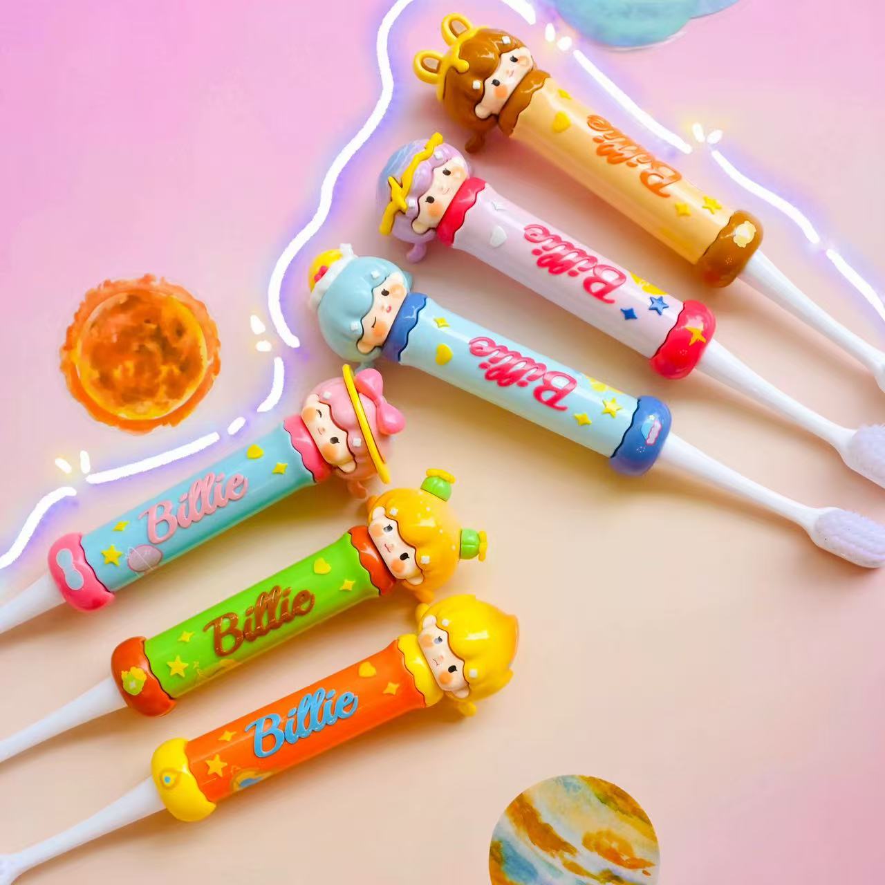 【猜猜吃的/雯雯拆盒】娃三岁比莉的萌芽小宇宙牙刷系列_潮玩盲盒