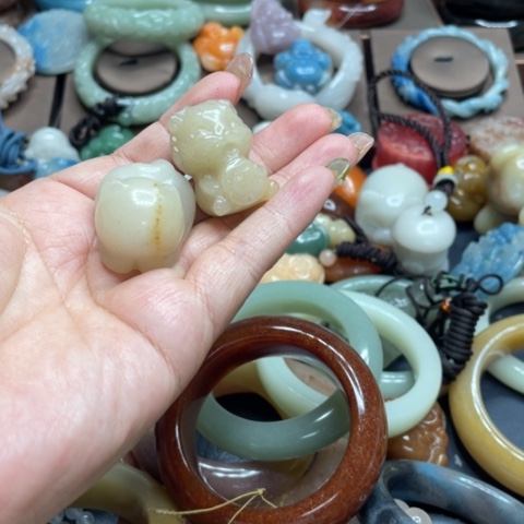合金石英质玉（黄龙玉）手链
