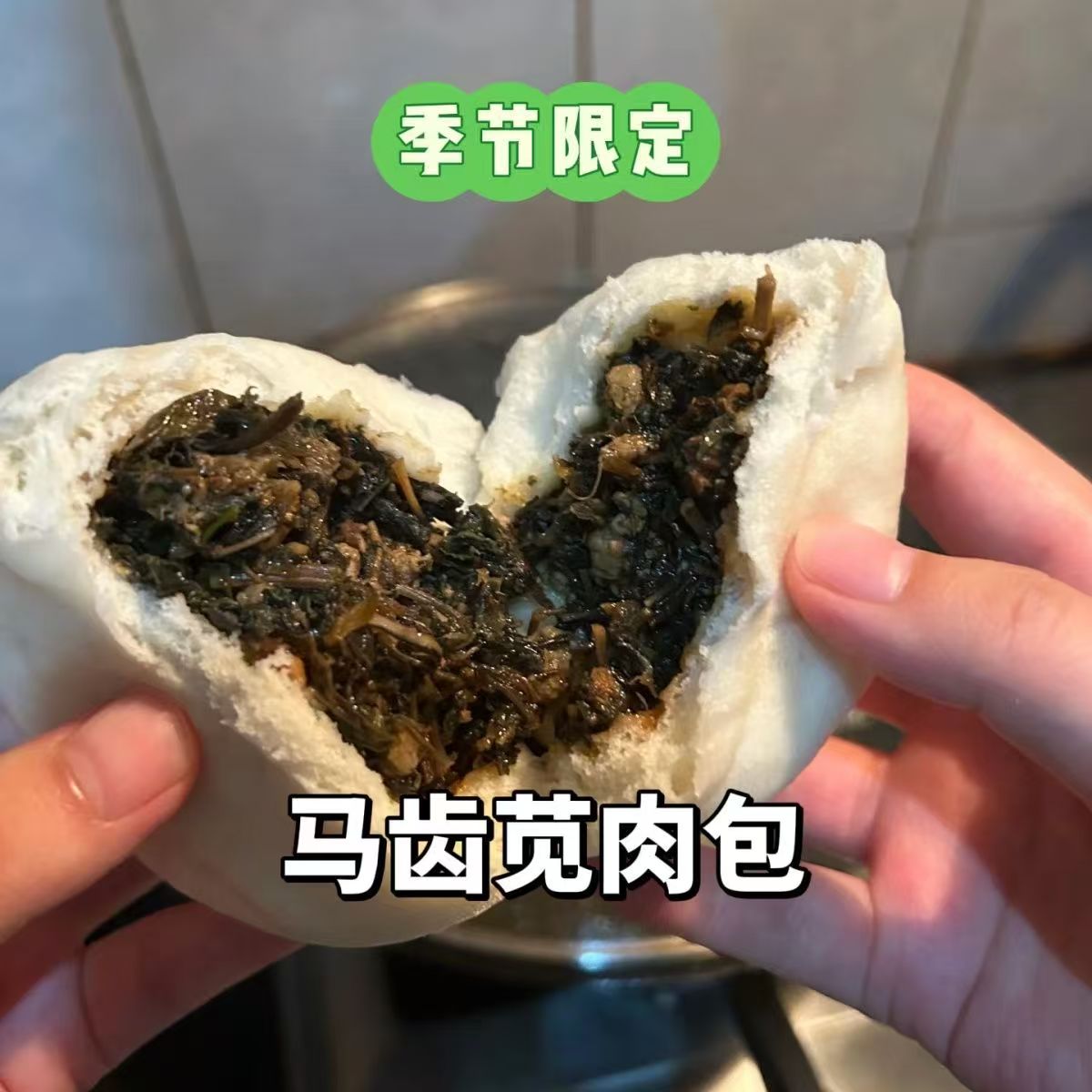 苏北纯手工马齿苋马菜肉包即食懒人包子早餐纯手工现做现发