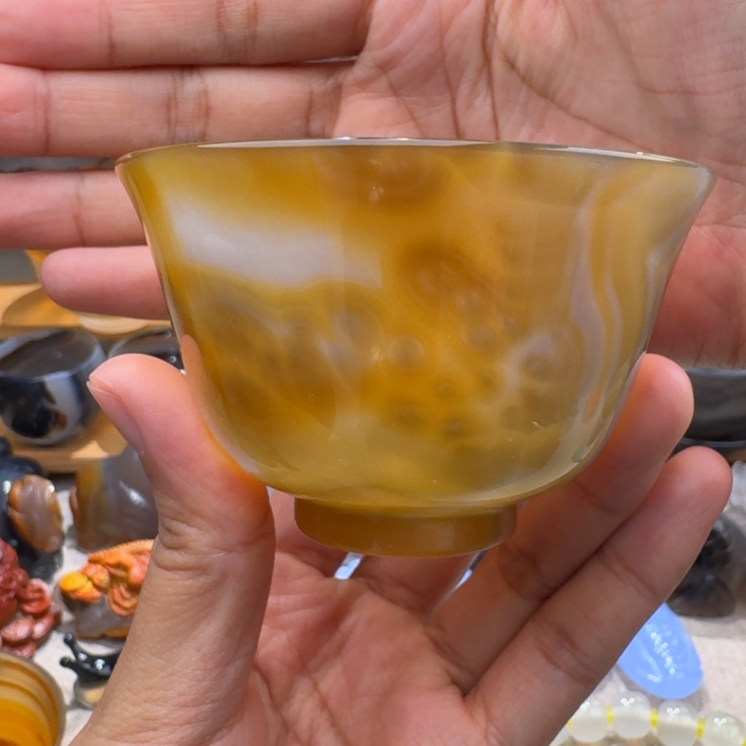 玛瑙/玉髓玛瑙茶杯未镶嵌唐****