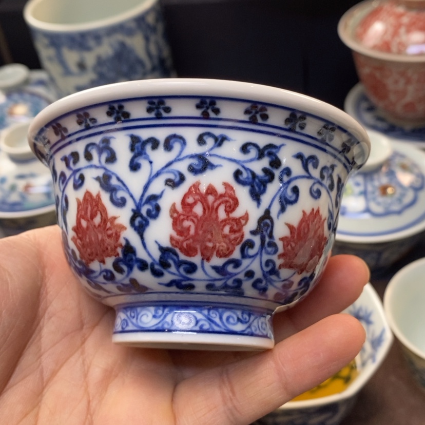 【闪购商品】景德镇青花釉里红主人杯